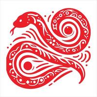 Chinese new year 2025 year of the Snake. Red Snake illustration and design. Red traditional Chinese, Lunar new year concept vector