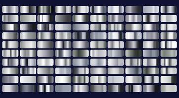 Silver, holographic, bronze and golden foil texture gradation background set. vector