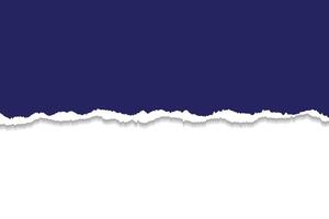 Realistic Torn Paper Edge with Dark Blue Background and White Layer. vector