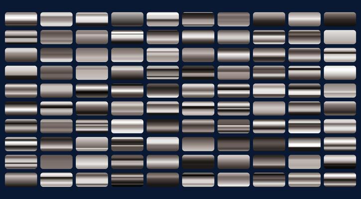 Set of gold, bronze and silver gradients, golden squares collection, textures group, background
