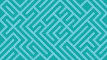 Vibrant turquoise geometric maze pattern with bold lines, abstract design vector