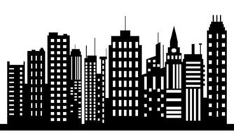 Silhouette of a modern city skyline with high-rise buildings. vector