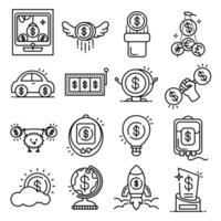 Set of currency icons on white background vector