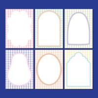 Colorful Flat box frame collection on checked pattern background vector