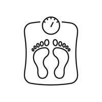Weighing Scale Line Icon, Weight Control And Monitoring. Slimming, Fitness, Diet, And Health Tracking. Isolated Illustration vector