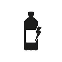 Energy Drink Bottle Silhouette Icon. Energize Beverage Increase Vitality and Alertness Glyph Pictogram. Isolated Illustration vector