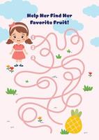 Labyrinth, Maze game for children. Logical puzzle for kids worksheet. Quest to find the right path. illustration A4 ready to print format. vector