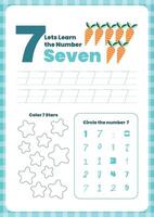Activity worksheets for kids education with many exercises. Learning numbers from 1 to 10. Trace, color, dot to dot on one page vector