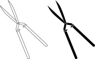 Manual hedge trimmer icon set vector