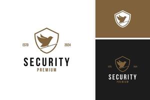 Bird and shield logo design for security or protection template illustration vector