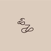 dynamic line initial wedding typography monogram letter luxurious organic style and elegant concept GZ vector