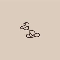 dynamic line initial wedding typography monogram letter luxurious organic style and elegant concept GD vector