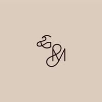 dynamic line initial wedding typography monogram letter luxurious organic style and elegant concept GM vector