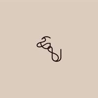 dynamic line initial wedding typography monogram letter luxurious organic style and elegant concept GU vector