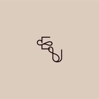 dynamic line initial EU luxurious organic style and elegant concept wedding typography monogram letter vector