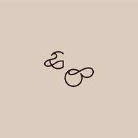 dynamic line initial wedding typography monogram letter luxurious organic style and elegant concept GO vector