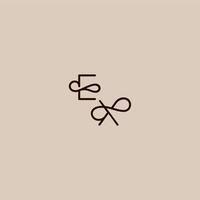 dynamic line initial EX luxurious organic style and elegant concept wedding typography monogram letter vector