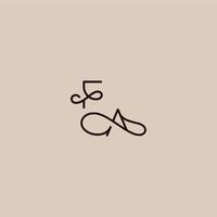 dynamic line initial FA luxurious organic style and elegant concept wedding typography monogram letter vector