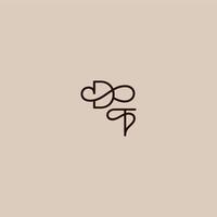 dynamic line initial DT luxurious organic style and elegant concept wedding typography monogram letter vector