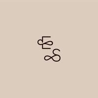 dynamic line initial ES luxurious organic style and elegant concept wedding typography monogram letter vector