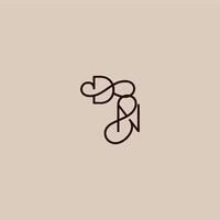 dynamic line initial DN luxurious organic style and elegant concept wedding typography monogram letter vector