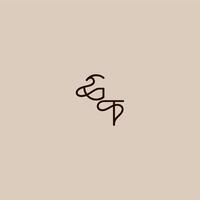 dynamic line initial wedding typography monogram letter luxurious organic style and elegant concept GT vector
