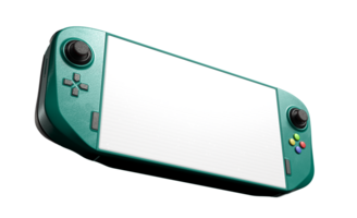 green portable game with floating white screen png