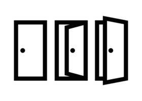 closed and open door icon vector