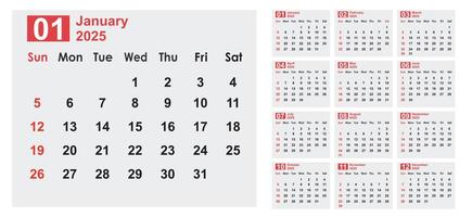 Premium 2025 calendar design template, Editable calendar 2025 date plan 2025, yearly calendar 2025 vector