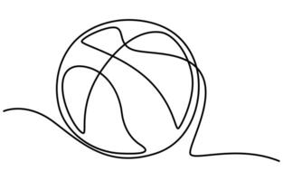 Continuous Line Drawing of Basketball Icon Hand Drawn Symbol vector