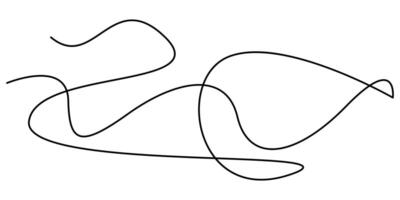One continuous squiggle line Curved illustration vector