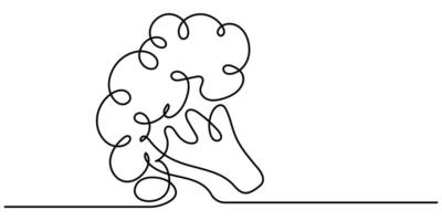 Fresh Broccoli Continuous Line Editable Stroke Line Drawing vector