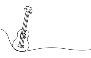 Rock Music Guiter Continuous Line Illustration vector