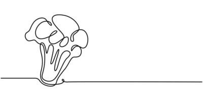 A continuous line drawing of a fresh vegetable icon modern illustration concept vector