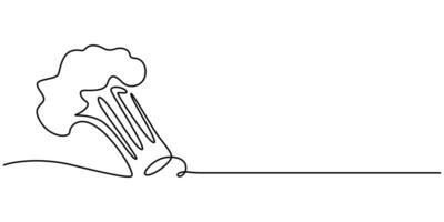 Broccoli continuous one line drawing vegetable vector
