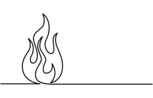 Continuous Line Drawing of Campfire Icon vector