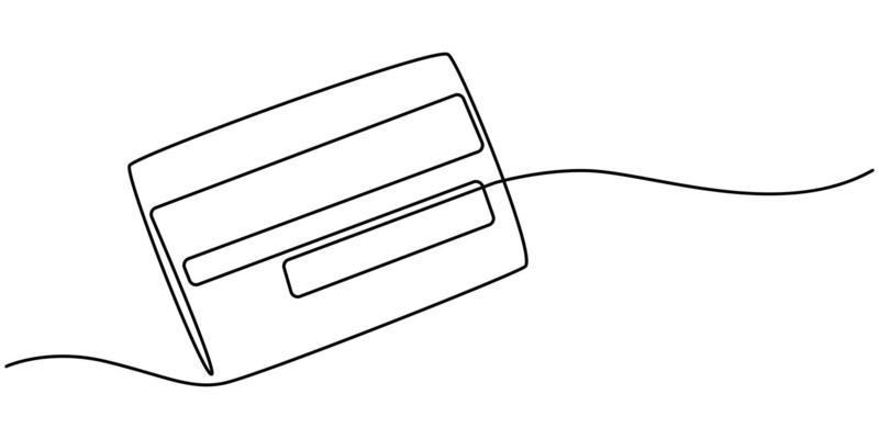 credit card continuous line drawing
