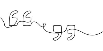 simple sketch quote mark single one line art vector