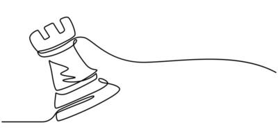 Continuous one line drawing of chess pieces illustration vector