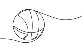 Modern illustration of a continuous one line drawing of a basketball vector
