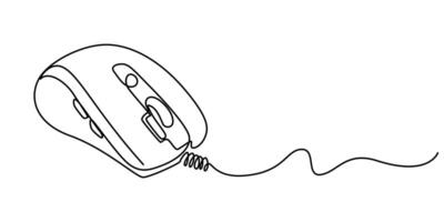 Mouse Line icon continuous one line drawing vector