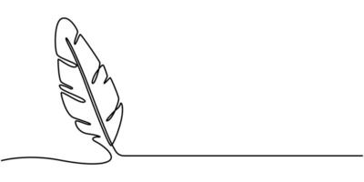 Banana leaf continuous one line drawing pro design illustration vector