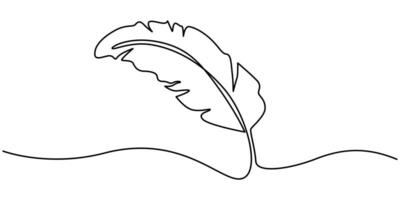 Banana Leaf Continuous One Line Drawing vector