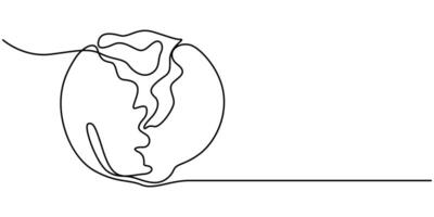 Cabbage one line art drawing isolated on white background vector