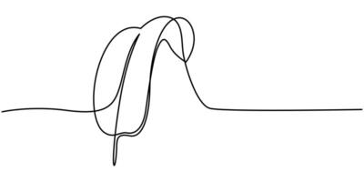 one line continuous tropical banana leaf minimal style vector