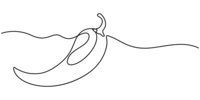Fresh Pepper Continuous Line Editable illustration vector