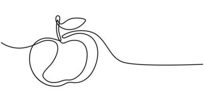 Fresh Apple Continuous Line Editable Stroke Line illustration vector