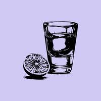Glass And Lemon SLice vector
