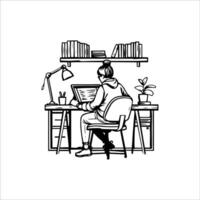 Flat Design Work Office vector