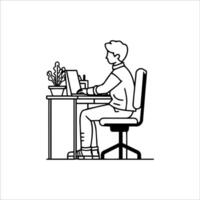 Flat Design Work Office vector